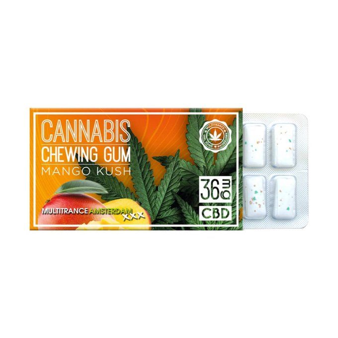 CHEWING-GUM à mâcher à la mangue au cannabis (36mg CBD)