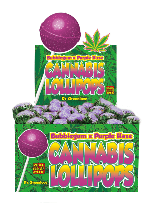 CANNABIS LOLLIPOPS BUBBLEGUM X PURPLE HAZE